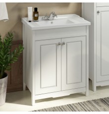 Тумба с раковиной Comforty Тбилиси 70 напольная, белый глянец