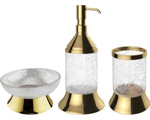 Набор Мыльница Defne banyo Amanty gold + Дозатор gold + Стакан gold