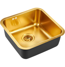 Мойка кухонная Domaci Равенна PVD DMB-127A золотая, 45х45 см,  квадратная, встраиваемая, российская