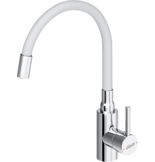 Смеситель для кухни Dorff Logic D3007633 хром, белый, с гибким изливом