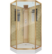 Душевая кабина Niagara Luxe NG-7799GBK 90х90x210 золото, с низким поддоном, без крыши