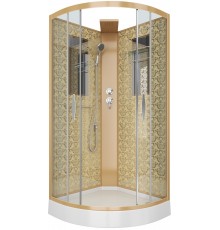 Душевая кабина Niagara Luxe 7715GBK 90х90, золото, без крыши