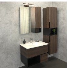 Мебель для ванной комнаты Comforty Франкфурт 75, дуб шоколадно-коричневый, белая раковина