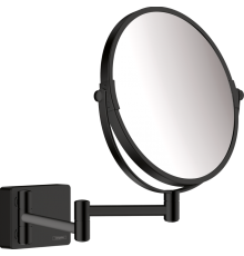 Косметическое зеркало Hansgrohe AddStoris 41791670 без подсветки, двухстороннее, телескопическое, поворотное, черное матовое