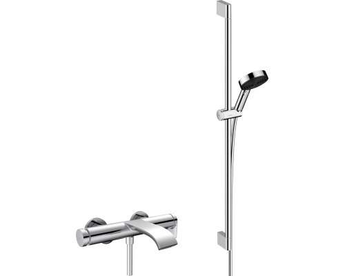 Смеситель для ванны с душем Hansgrohe Vivenis 75420000 + Душевой гарнитур Hansgrohe Pulsify Relaxation 105 3jet 24170000