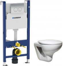 Комплект Унитаз подвесной Roca Mateo 346200000 с микролифтом + Инсталляция Geberit Duofix Delta 458.124.21.1 3 в 1 с кнопкой смыва, хром