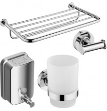 Набор Ideal Standard IOM I1004AA Стакан + Крючок + Диспенсер для мыла + Полка для полотенец, хром