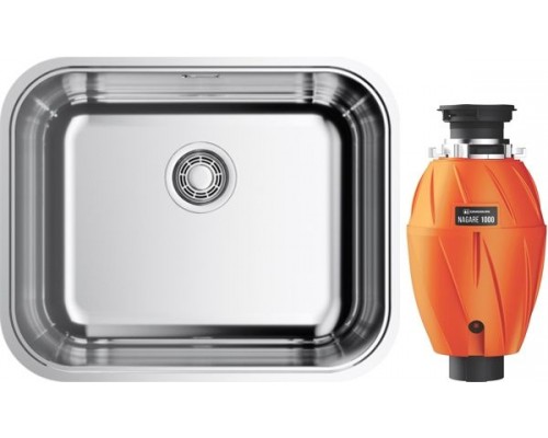 Комплект Мойка кухонная Omoikiri Omi 54-U/IF-IN нержавеющая сталь + Измельчитель Nagare 1000