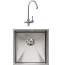 Комплект Мойка кухонная Seaman Eco Marino SME-440 хром + Смеситель Barcelone SSL-5385 water polish