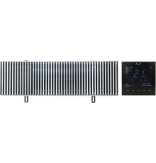 Конвектор отопления KVZ Compact KVZ-Vent-230-80-1400-2V-UA/RRA-230-1400-A с решеткой, термостат черный