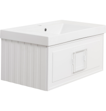Тумба с раковиной La Fenice Cubo 80 белая, ручка белая