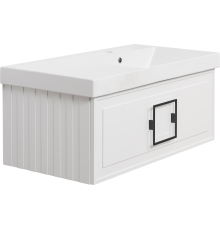 Тумба с раковиной La Fenice Cubo 90 R, белая, ручка черная