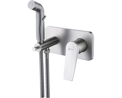 Гигиенический душ Lemark Bronx LM3720GM со смесителем, С ВНУТРЕННЕЙ ЧАСТЬЮ, графит