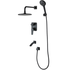 Душевой комплект Lemark Bronx LM3722BL С ВНУТРЕННЕЙ ЧАСТЬЮ, черный