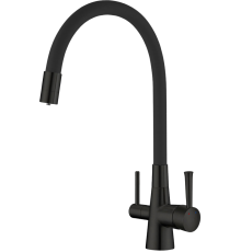 Смеситель для кухни Lemark Comfort LM3075BL с гибким изливом, черный