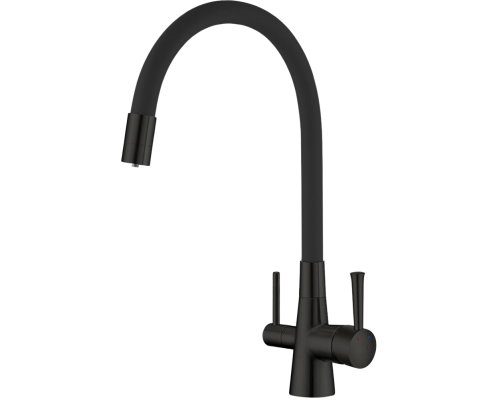 Смеситель для кухни Lemark Comfort LM3075BL с гибким изливом, черный