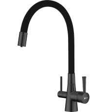 Смеситель для кухни Lemark Comfort LM3075GM никель, черный