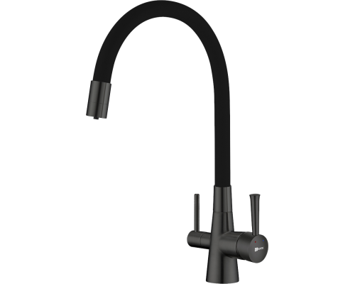 Смеситель для кухни Lemark Comfort LM3075GM никель, черный