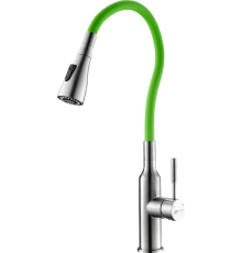 Смеситель для кухни Lemark Expert LM5082S-Green с гибким изливом