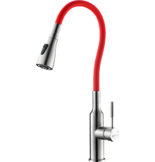 Смеситель для кухни Lemark Expert LM5082S-Red с гибким изливом