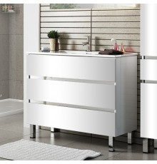 Тумба с раковиной Sanvit Кубэ -3 75 белый глянец