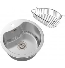 Комплект Мойка кухонная Oulin OL-357 + Корзина OL-117L для моек