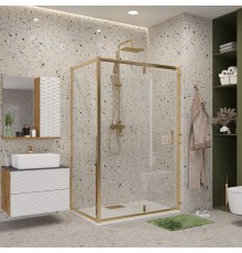 Душевой уголок Niagara Nova NG-43-12AG-A70G 120x70 профиль золото, стекло прозрачное