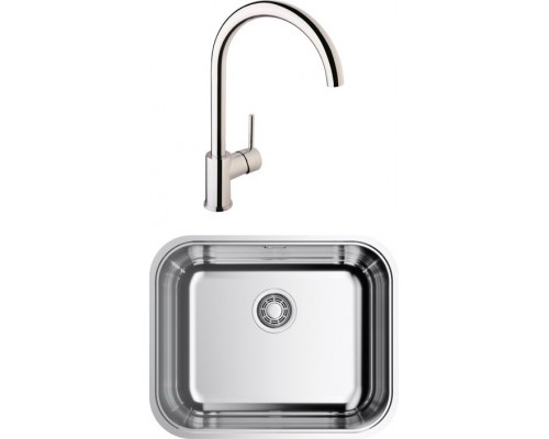 Комплект Мойка кухонная Omoikiri Omi 54-U/IF-IN нержавеющая сталь + Смеситель VitrA Minimax S A42091EXP