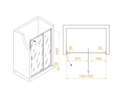 Душевая дверь RGW PA-008B 1200