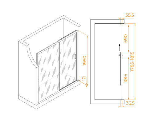Душевая дверь RGW PA-017B 1800