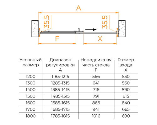 Душевая дверь RGW PA-017B 1800