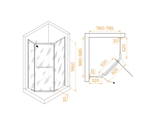 Душевой уголок RGW PA-091B 800x1000 Душевой уголок RGW PA-091B 800x1000