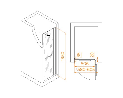 Душевая дверь RGW PA-103 600 Душевая дверь RGW PA-103 600