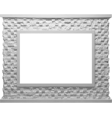 Портал Firelight Quadro 30 камень песчаник античный белый, белая эмаль