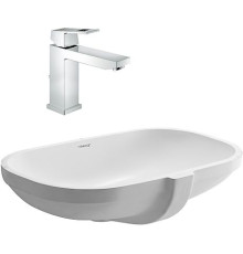 Комплект Смеситель Grohe Eurocube 23445000 + Раковина Duravit D-code 0338490000 встраиваемая
