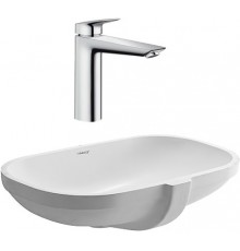 Комплект Смеситель Hansgrohe Logis 71090000 + Раковина Duravit D-code 0338490000 встраиваемая