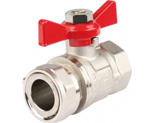 *12081221001 REHAU RAUTHERM S Комплект двух прямых никелирован. шаровых кранов G1  для коллекторов (12081221001)