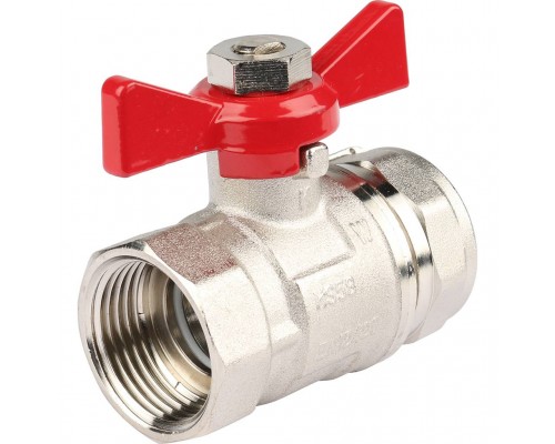 *12081221001 REHAU RAUTHERM S Комплект двух прямых никелирован. шаровых кранов G1  для коллекторов (12081221001)