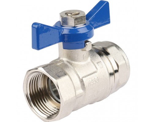 *12081221001 REHAU RAUTHERM S Комплект двух прямых никелирован. шаровых кранов G1  для коллекторов (12081221001)