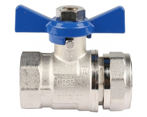 *12081221001 REHAU RAUTHERM S Комплект двух прямых никелирован. шаровых кранов G1  для коллекторов (12081221001)