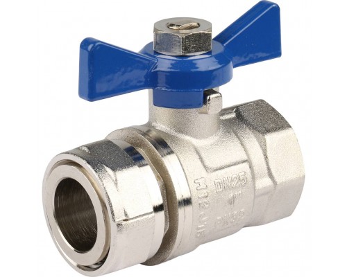 *12081221001 REHAU RAUTHERM S Комплект двух прямых никелирован. шаровых кранов G1  для коллекторов (12081221001)