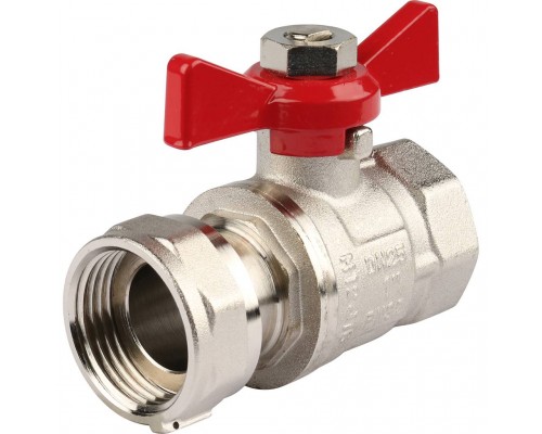 *12081221001 REHAU RAUTHERM S Комплект двух прямых никелирован. шаровых кранов G1  для коллекторов (12081221001)