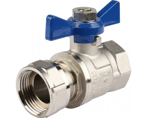 *12081221001 REHAU RAUTHERM S Комплект двух прямых никелирован. шаровых кранов G1  для коллекторов (12081221001)