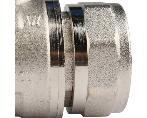 *12081221001 REHAU RAUTHERM S Комплект двух прямых никелирован. шаровых кранов G1  для коллекторов (12081221001)