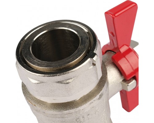 *12081221001 REHAU RAUTHERM S Комплект двух прямых никелирован. шаровых кранов G1  для коллекторов (12081221001)