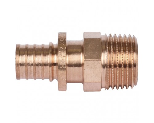 Переходник REHAU RAUTITAN с наружной резьбой 16-R 1/2 RX+ для труб из сшитого полиэтилена аксиальный (14563111001)