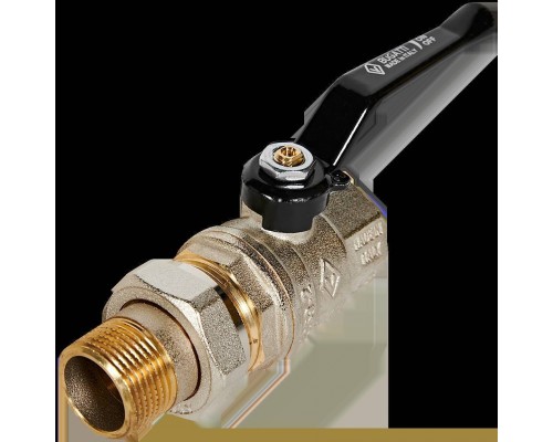 Кран шаровой BUGATTI Oregon 3/4” с полусгоном (ручка-рычаг алюминий) внут-наруж резьба (03200030) Кран шаровой BUGATTI Oregon 3/4” с полусгоном (ручка-рычаг алюминий) внут-наруж резьба (03200030)