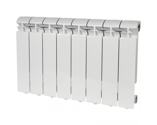Радиатор алюминиевый STOUT ALPHA 350 8 секций боковое подключение (белый RAL 9016) SRA-2310-035008 (SRA-2310-035008)