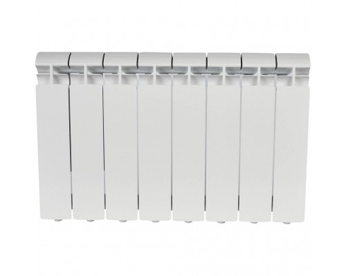 Радиатор алюминиевый STOUT ALPHA 350 8 секций боковое подключение (белый RAL 9016) SRA-2310-035008 (SRA-2310-035008)