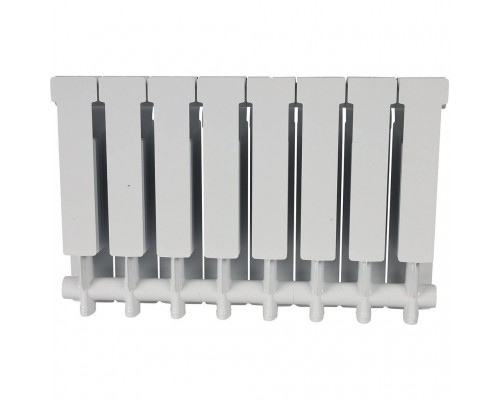 Радиатор алюминиевый STOUT ALPHA 350 8 секций боковое подключение (белый RAL 9016) SRA-2310-035008 (SRA-2310-035008)